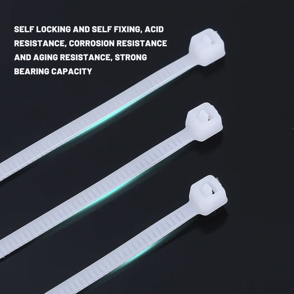 1000/100Pcs Nylon Cable Ties